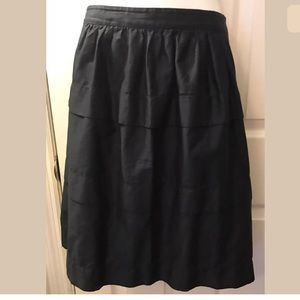 J. CREW Navy Blue Tiered Mini Skirt Pleated Career Workwear Classic Nautical